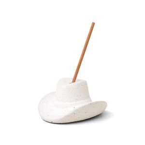 PADDYWAX Cowboy Hat Incense Holder - White ceramic